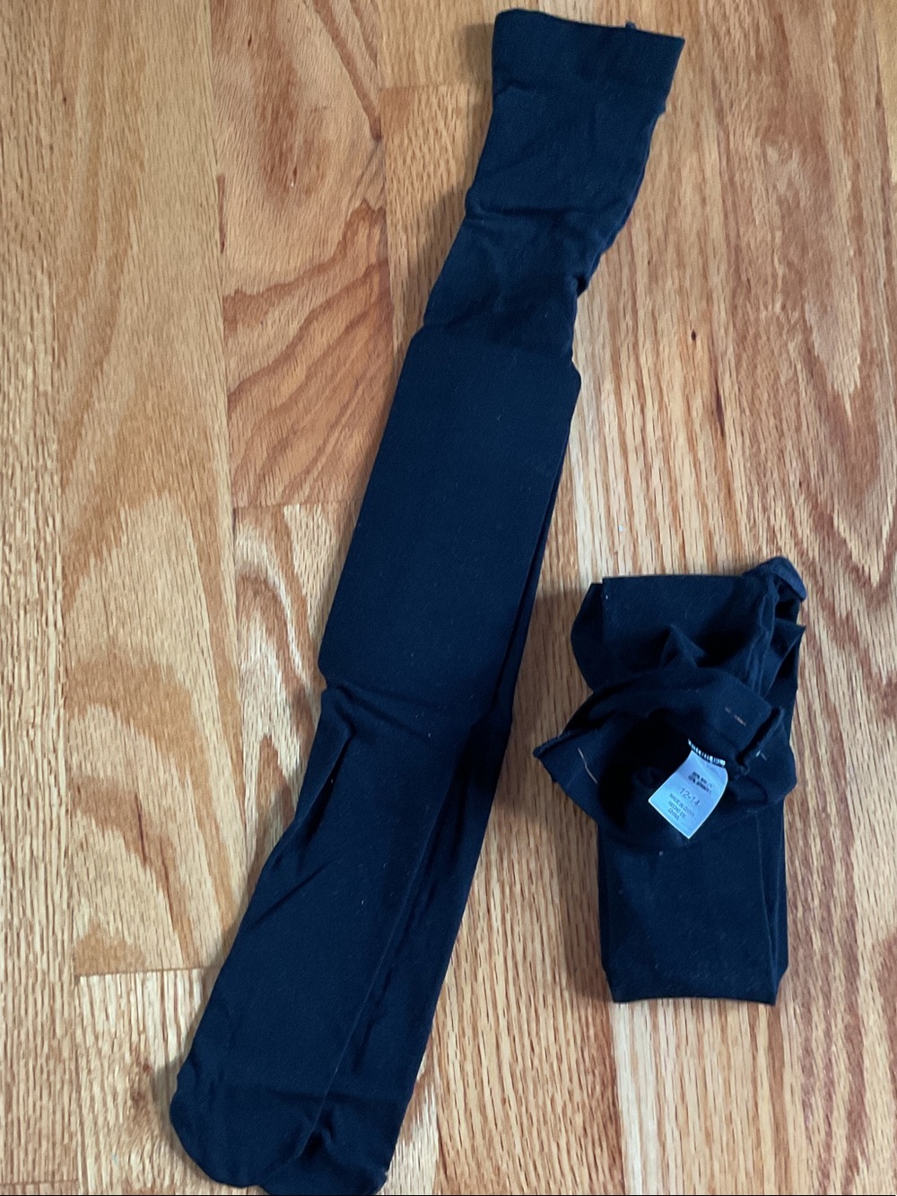 Cat & Jack Black Kids Dress Tights 12-14yr new